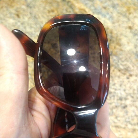 VALENTINO Tortoise Brown Gold Sunglasses Square Made in Italy - Picture 7 of 10